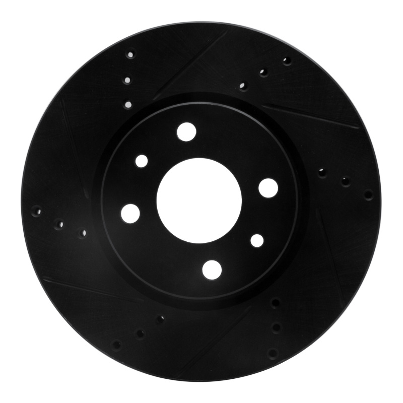 Dodge Vislon Brake Rotor (1) - Front Left - R1 Concepts - Drilled & Slotted - Black - `09-`19 Dodge Vislon Brake Rotor (1) - Front Left - R1 Concepts - Drilled & Slotted - Black - `09-`19